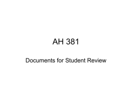 AH 381 - University of West Alabama