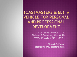 Why Toastmasters?