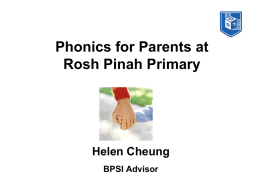 Phonics for Parents at the Dwight School