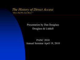 Direct Access Presentation - Power Association of Northern