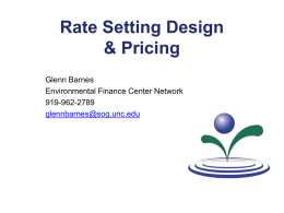 Rate Setting Design & Pricing