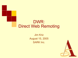Direct Web Remoting