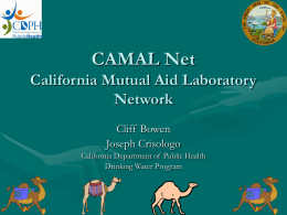 CAMAL Net California Mutual Aid Laboratory Network
