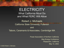 ELECTRICITY What California Must Do and What FERC Will Allow