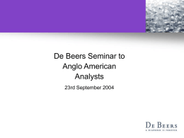 De Beers sa - Anglo American