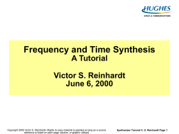 Frequency and Time Synthesis-a Tutorial