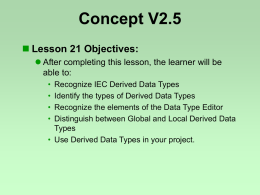 Lesson 21 Derived Data Types