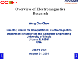 Overview of Electromagnetics Research