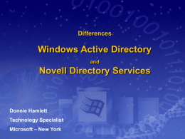 Differences Windows Active Directory and Novell Directory