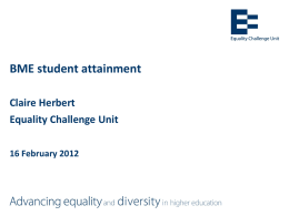 BME student attainment Claire Herbert Equality Challenge