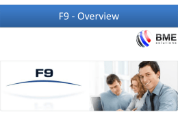 F9 - Overview - Sage User Network
