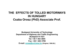 THE EFFECTS OF TOLLED MOTORWAYS IN HUNGARY dr. …