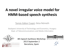 A novel codebook-based excitation model for use in speech