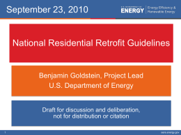 National Residential Retrofit Guidelines