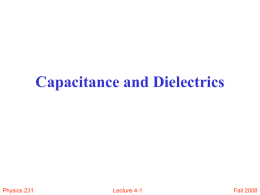 Capacitance and Dielectrics - UT Knoxville | Department of