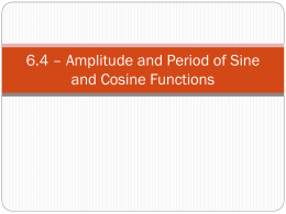 6.4 – Amplitude and Period of Sine and Cosine Functions