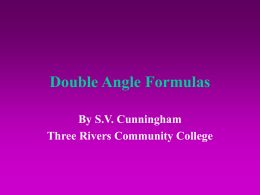 Double Angle Formulas