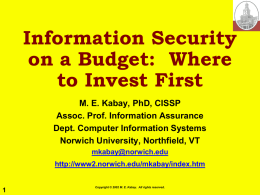 Information Security on a Budget: Where to Invest First