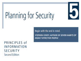 Blueprint For Security Chapter 6