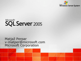 Uvod v SQL Server 2005 - University of Ljubljana