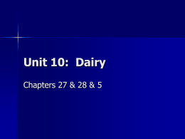 Unit 10: Dairy
