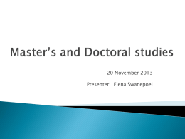 Master’s and doctoral information session
