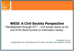 WSIS: Civil Society Perspective