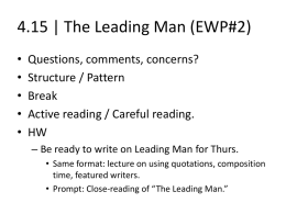 4.15 | The Leading Man (EWP#2)