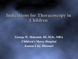 Indications for Thoracocoscopy in Children
