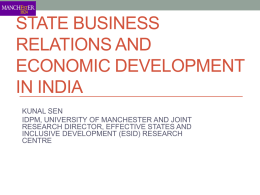 STATE BUSINESS RELATIONS AND ECONOMIC …