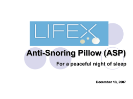 Anti-Snoring Pillow (ASP)