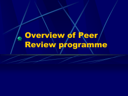 Peer Review SA Cities Network