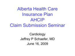 Alberta Health Care Insurance Plan AHCIP Claim Submission