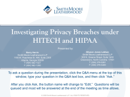 Investigating Privacy Breaches under HITECH and HIPAA