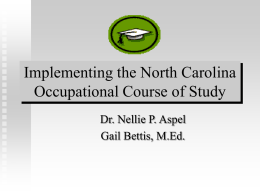 Implementing the Occupational Course of Study