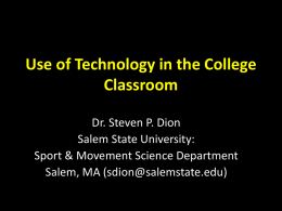 Use of Technology in the College Classroom