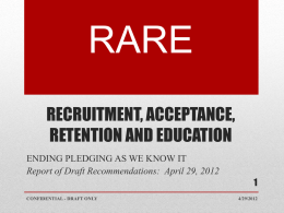 Cornell RARE Report on DRAFT Recommendations 4.29.2012