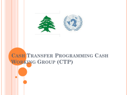 Cash Transfer Programming Cash Working Group (CTP)