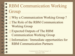 Communication Working Group Inaugural Meeting 4