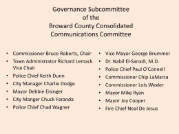 Governance Board Presentation for April 27, 2012