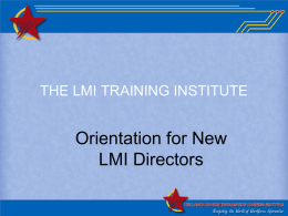 LMI TRAINING INSTITUTE - Workforce Information Council Home