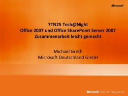 7TN25 Tech@Night- Microsoft Office 2007 und Office