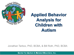 Applied Behavior Analysis for Children with Autism
