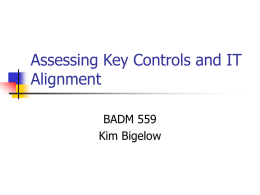 Assessing Key Controls and IT Alignment