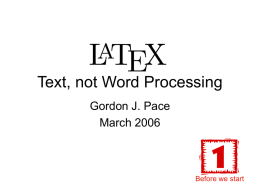 Text, not Word Processing