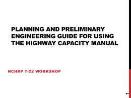 Planning and Preliminary Engineering Guide With the