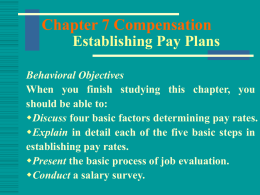 Chapter 11 Establishing Pay Plans