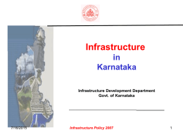 Presentation on Infrastructure in Karnataka