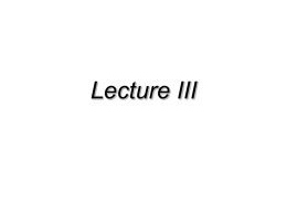 Lecture II