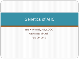 Genetics of AHC